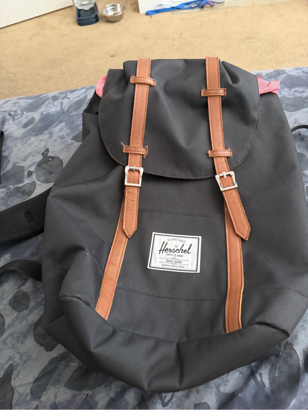 Herschel Supply Company Black Backpack with Brown Straps